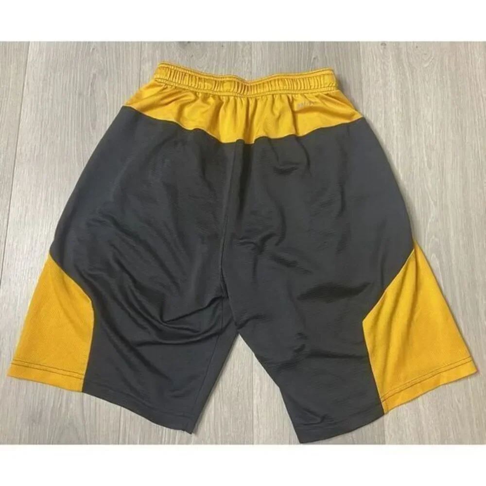 Nike Dri-Fit Athletic Football Shorts Mens S Black Yellow‎ Training Basketball